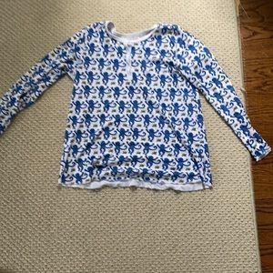 Roller rabbit blue monkey pajama top